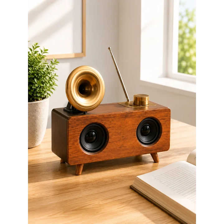 Mey İthalat® Nostaljik Radyo Bluetooth Bağlantılı Şarjlı Yüksek Ses Kaliteli Yeni Nesil