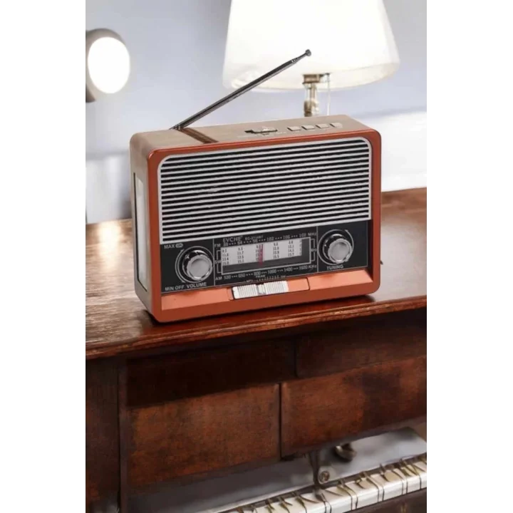 Mey İthalat® Nostaljik Radyo USB,AUX Ve SD Kart Girişli Bluetooth Bağlantılı