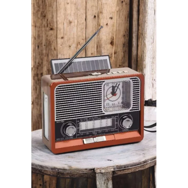 Mey İthalat® Nostaljik Radyo USB,AUX Ve SD Kart Girişli Bluetooth Bağlantılı