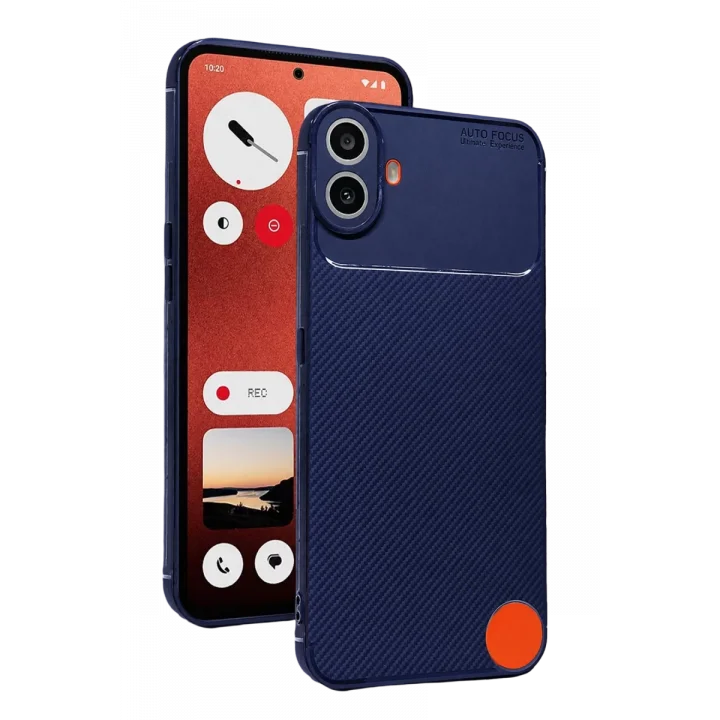 Mey İthalat®  Nothing Phone Nothing CMF Phone 1 Auto Focus Karbon Kapak - Lacivert