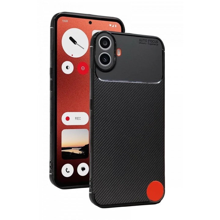 Mey İthalat®  Nothing Phone Nothing CMF Phone 1 Auto Focus Karbon Kapak - Siyah