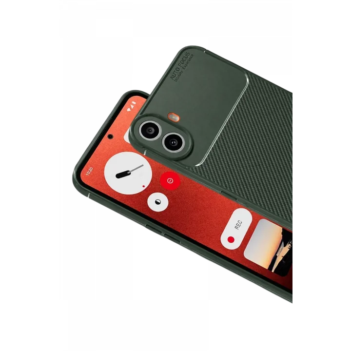 Mey İthalat®  Nothing Phone Nothing CMF Phone 1 Auto Focus Karbon Kapak - Yeşil