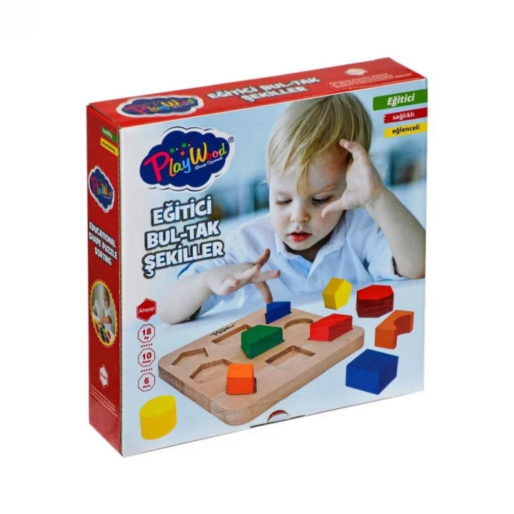 Mey İthalat®  ONY-389 Ahşap Eğitici Bultak Şekiller PlayWood
