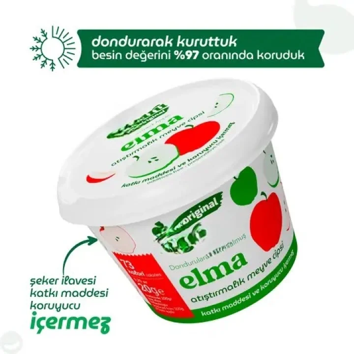 Mey İthalat® Original Elma Atıştırmalık Meyve Cipsi 20gr