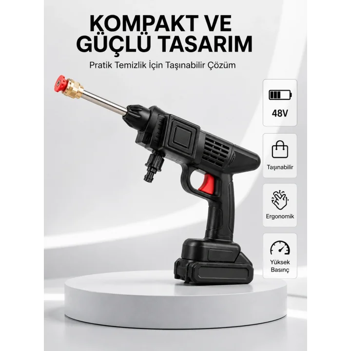 Mey İthalat® Orijinal 48V Şarjlı Basınçlı Temizlik Tabancası 2025 A Kalite Seri
