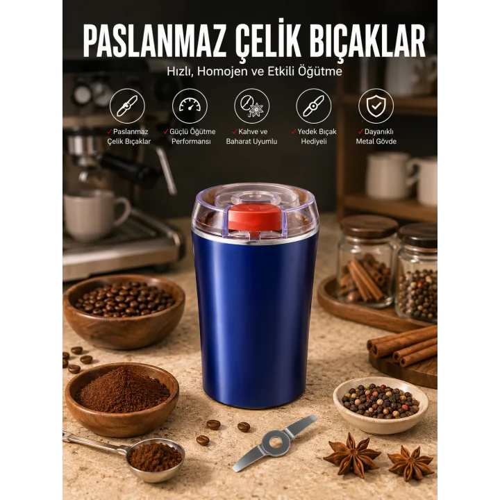Mey İthalat® Otomatik Kahve ve Baharat Öğütücü Kolay Ve Taşınabilir