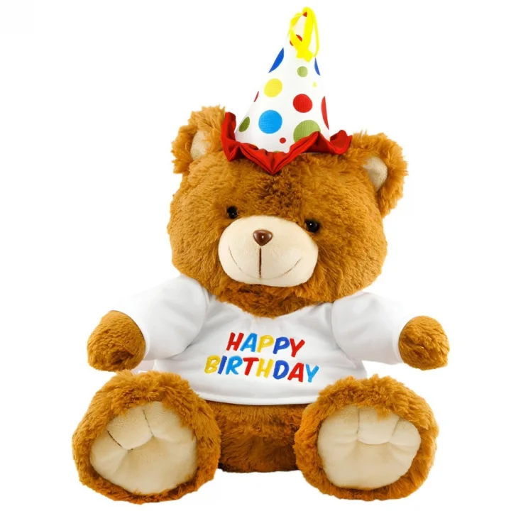 Mey İthalat® Oturan Happy Birthday Peluş Ayı 40cm