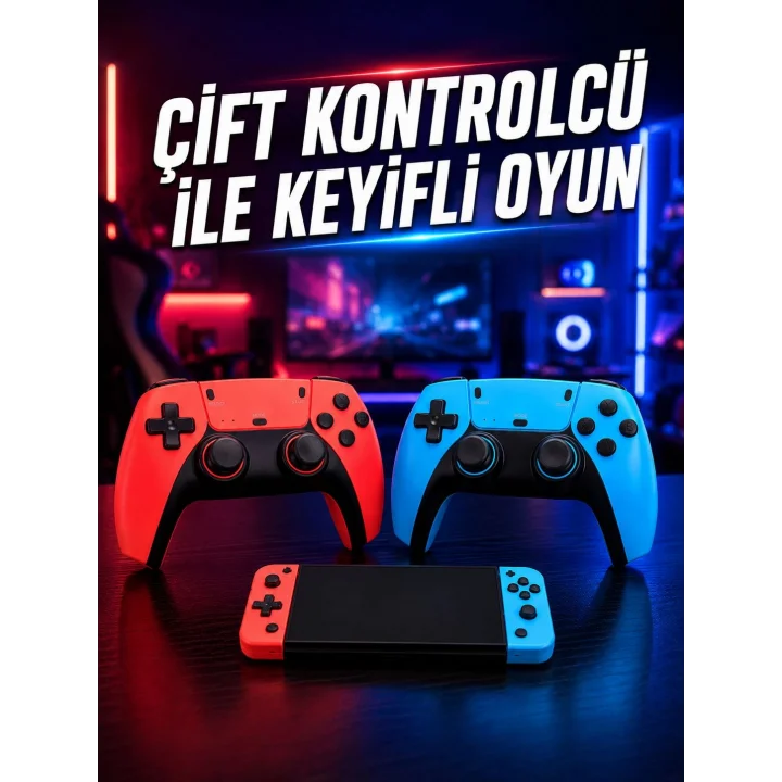 Mey İthalat® Oyun Konsolu Kablosuz Kontrolcülü Retro Oyun Eğlence Sistemi