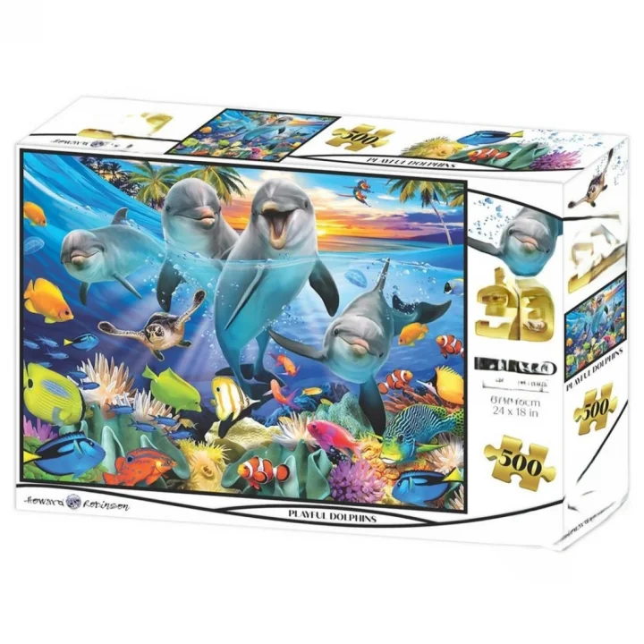 Mey İthalat® Oyuncu Yunuslar 500 Parça Yetişkin Puzzle