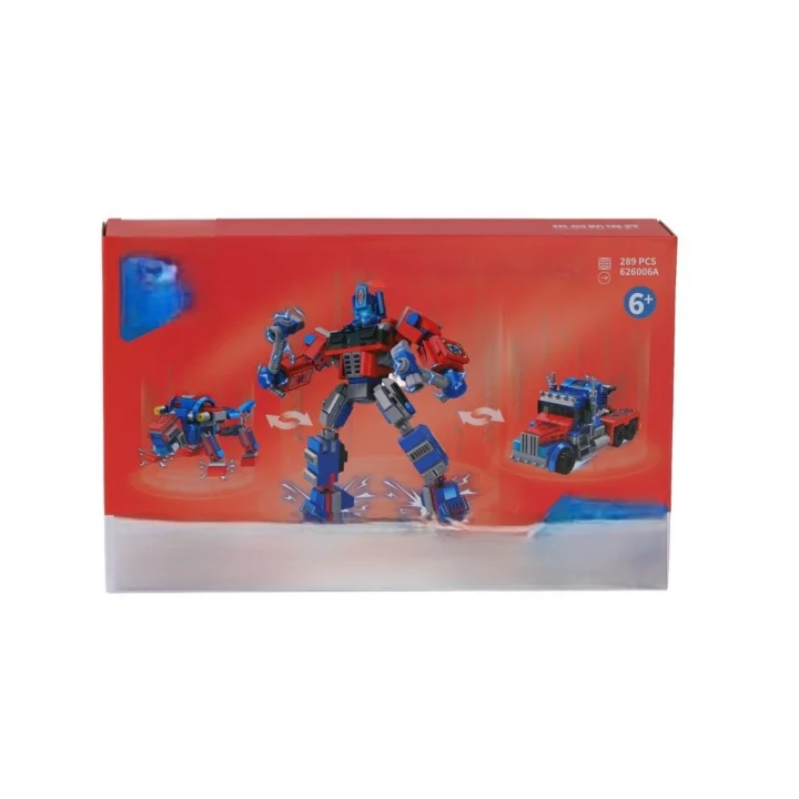 Mey İthalat® P626006-KARMA DÖNÜŞEN ROBOTLAR BLOCK OYUNCAK-KIRMIZI