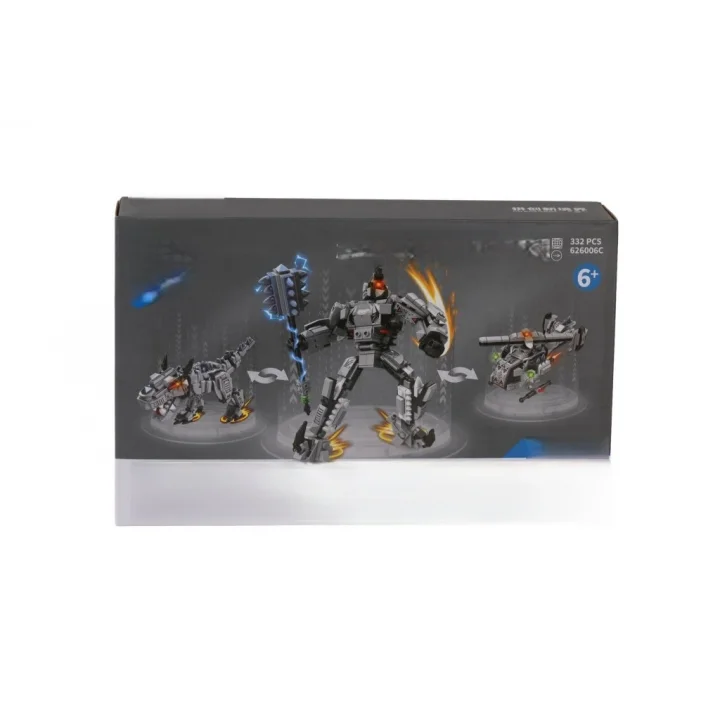 Mey İthalat® P626006-KARMA DÖNÜŞEN ROBOTLAR BLOCK OYUNCAK-KIRMIZI
