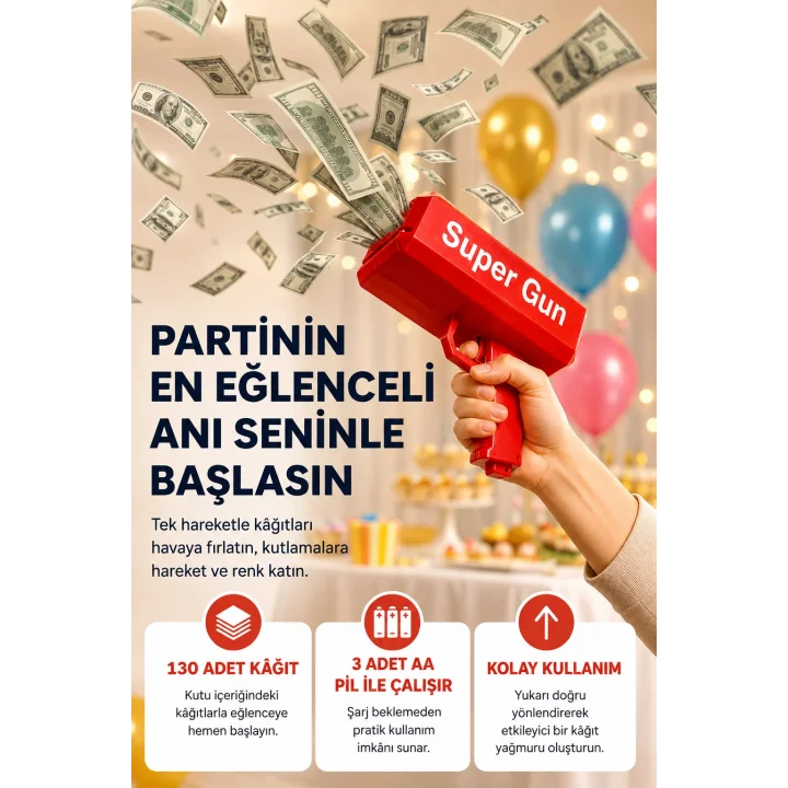 Mey İthalat® Partiler ve Sosyal Medya İçerikleri İçin Etkili Kâğıt Atma Oyuncağı