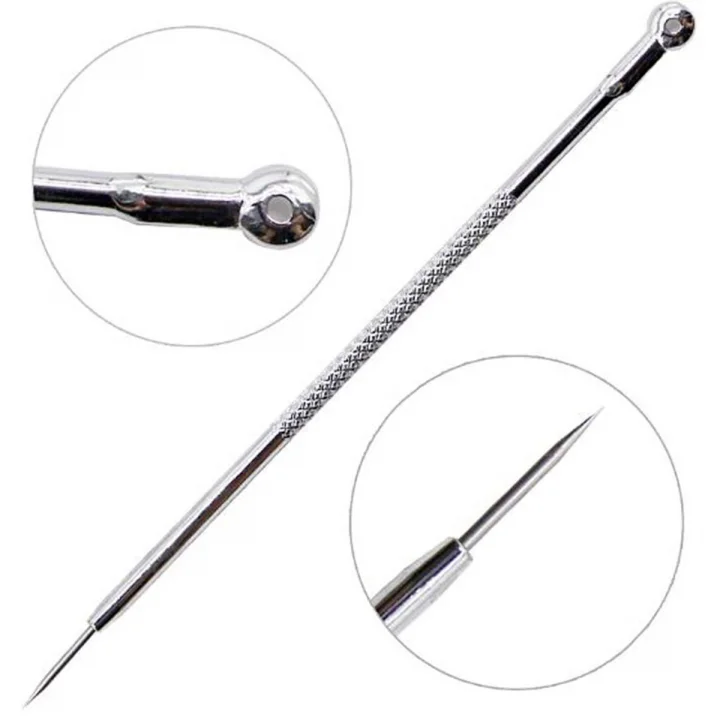 Mey İthalat®  Paslanmaz Çelik Siyah Nokta Sivilce ve Akne Temizleyici Set 3lü Kit