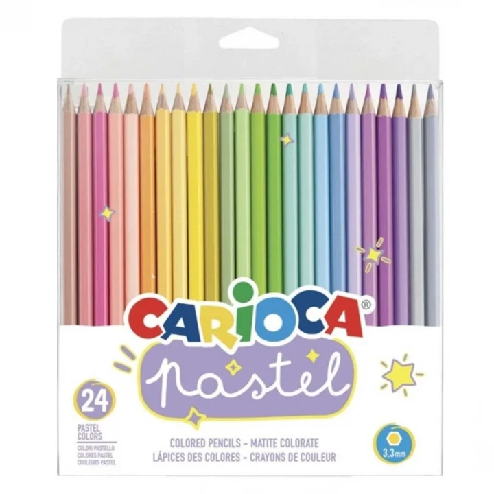 Mey İthalat®  Pastel Renkli Kuru Boya Kalemi 24lü