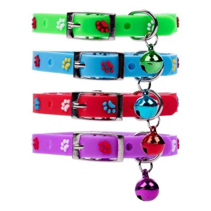 Mey İthalat® Pati Figürlü Ayarlanabilir Silikon Kedi Tasması