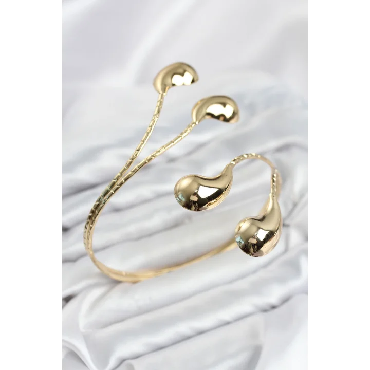 Mey İthalat® Pazu Bileklik Gold Renk Pirinç Damla Model