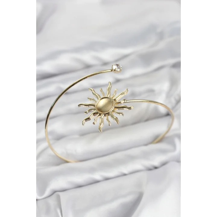 Mey İthalat® Pazu Bileklik Gold Renk Pirinç Güneş Model