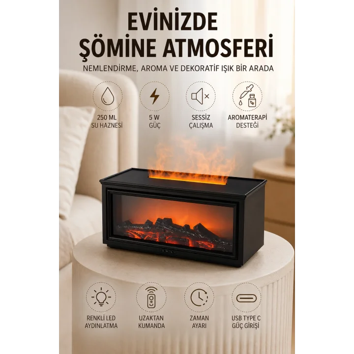 Mey İthalat® PDPG-A4 ŞÖMİNELİ NEMLENDİRİCİ