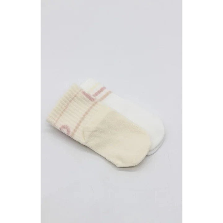 Mey İthalat® Penye Kaymaz Soket Çorap 2li 10144 Pudra Ekru