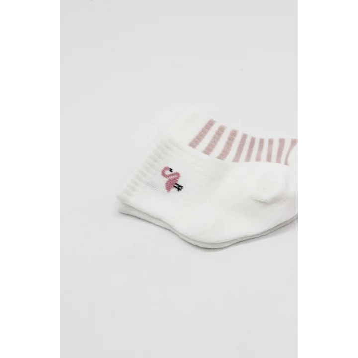 Mey İthalat® Penye Soket Çorap 2li 10139 Ekru Lila