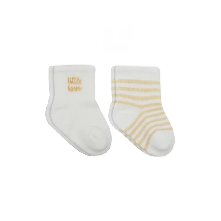 Mey İthalat® Penye Soket Çorap 2li 10139 Ekru Somon