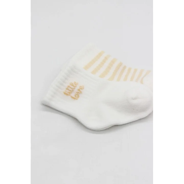 Mey İthalat® Penye Soket Çorap 2li 10139 Ekru Somon