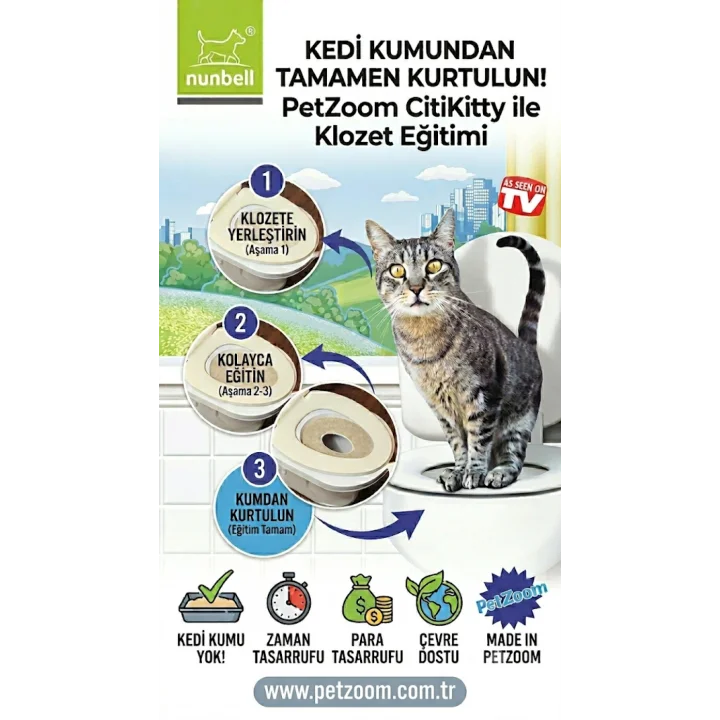 Mey İthalat® Petzoom Klozet Kedi Tuvaleti ***