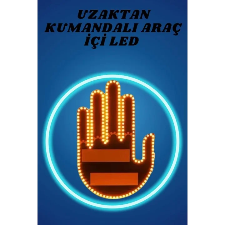 Mey İthalat® Pilli Led Işık Araç Camı İçin Uzaktan Kumandalı El Simgesi