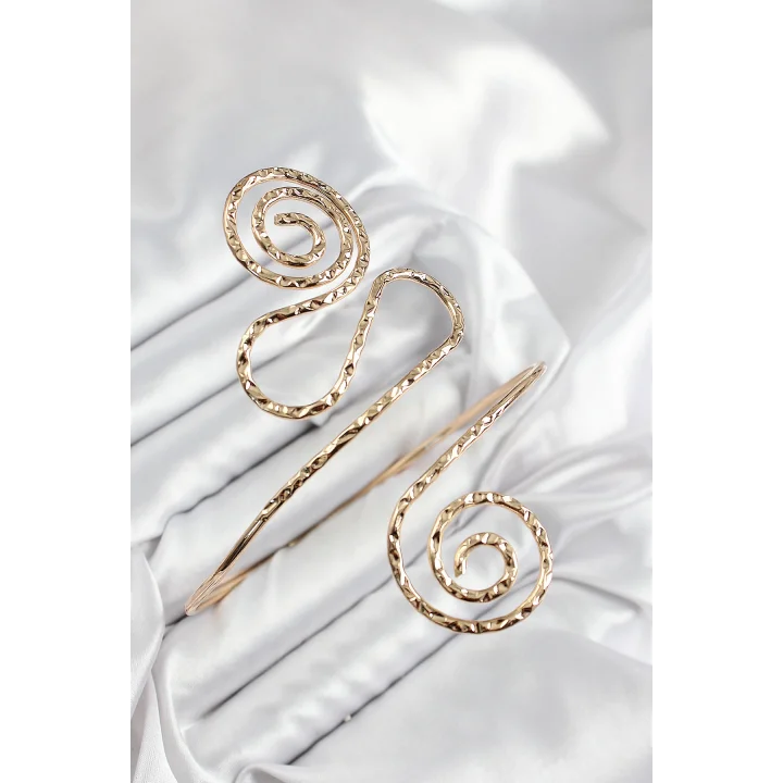 Mey İthalat® Pirinç Etnik Model Gold Renk Pazu Bileklik