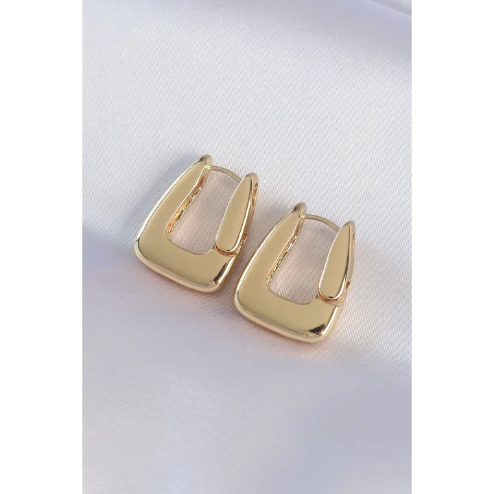 Mey İthalat® Pirinç Gold Renk Kalın Küpe