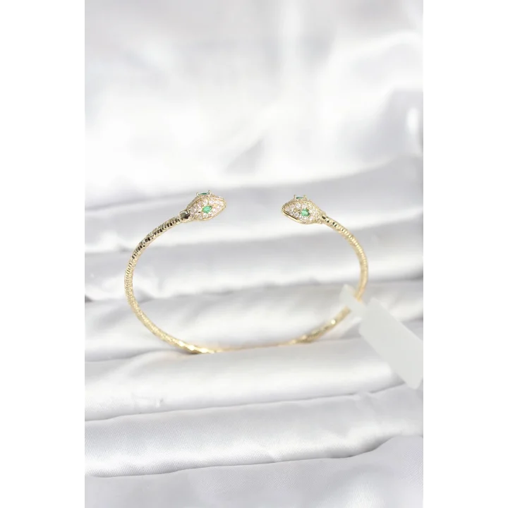 Mey İthalat® Pirinç Gold Renk Yılan Model Bileklik