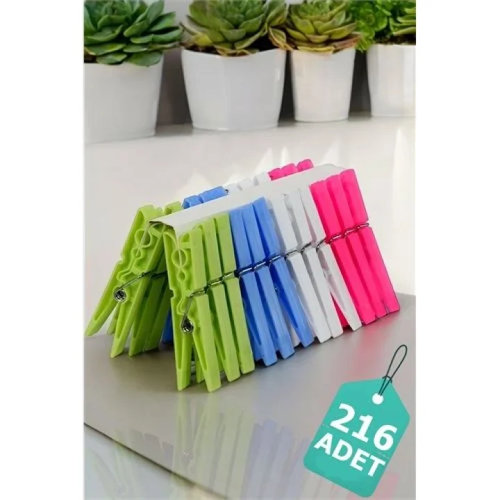 Mey İthalat® Plastik Çamaşır Mandalı 216 Adet 714510