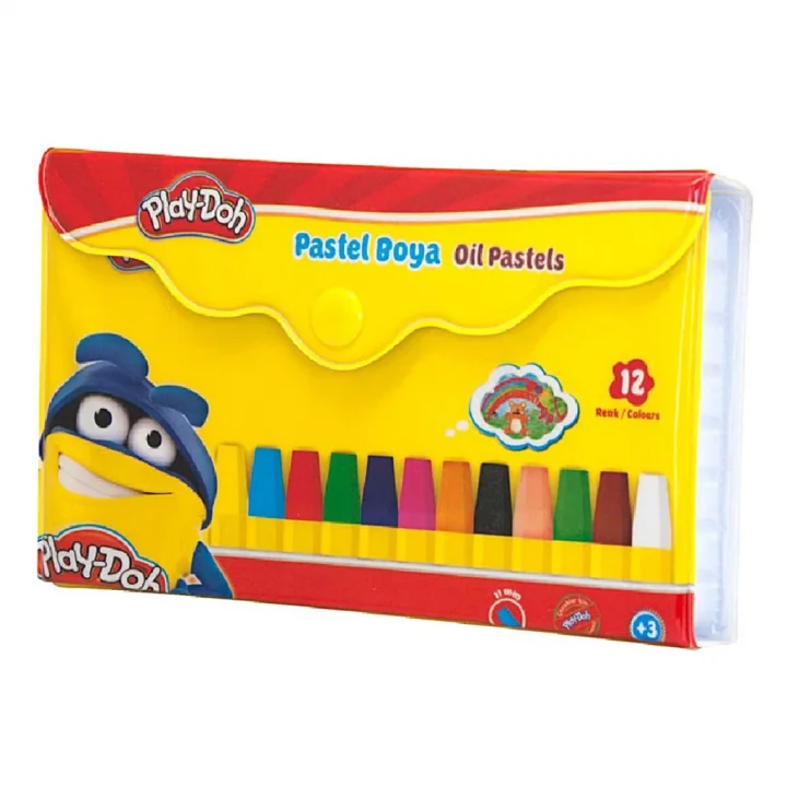 Mey İthalat®  Play-Doh Pastel Boya Çantalı 12 Renk