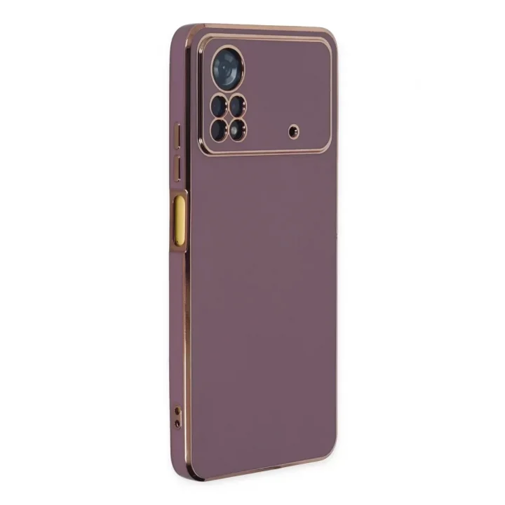 Mey İthalat®   Poco X4 Pro 5G Kılıf Volet Silikon - Mor