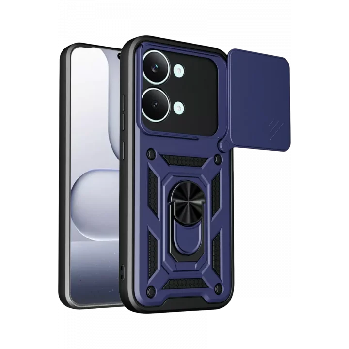Mey İthalat®   Poco X8 Pro Max Pars Lens Yüzüklü Silikon - Lacivert