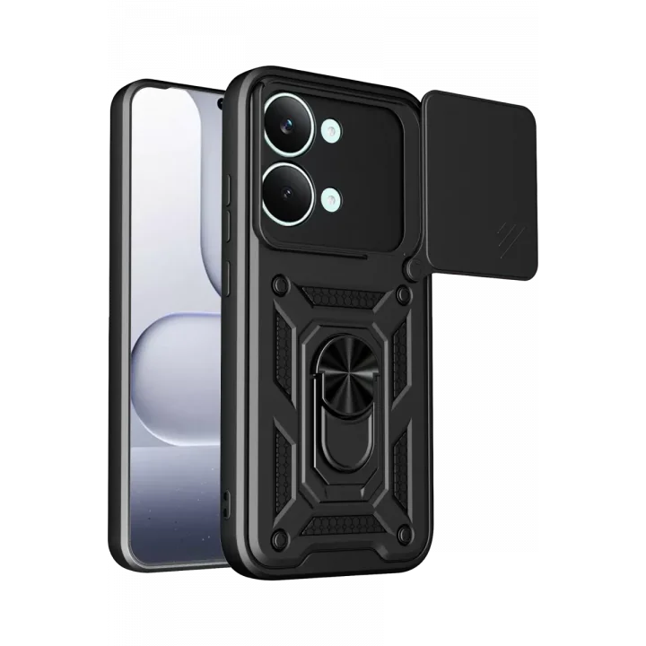 Mey İthalat®   Poco X8 Pro Max Pars Lens Yüzüklü Silikon - Siyah