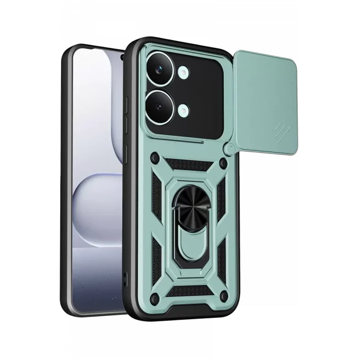 Mey İthalat®   Poco X8 Pro Max Pars Lens Yüzüklü Silikon - Yeşil