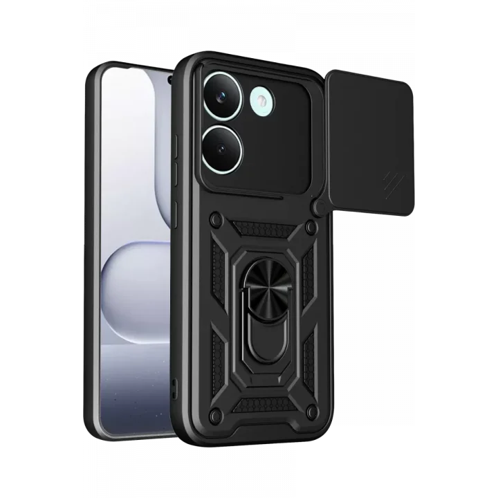 Mey İthalat®   Poco X8 Pro Pars Lens Yüzüklü Silikon - Siyah