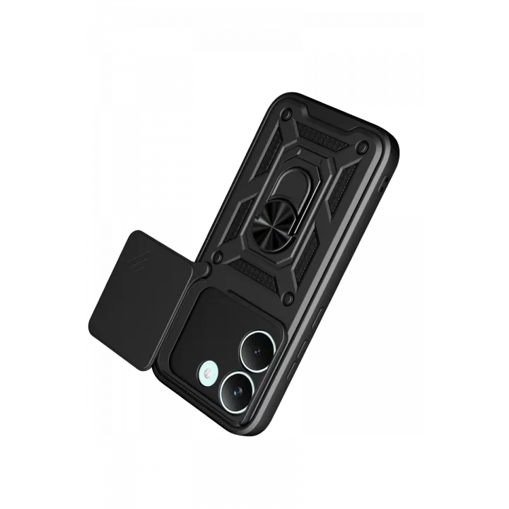 Mey İthalat®   Poco X8 Pro Pars Lens Yüzüklü Silikon - Siyah