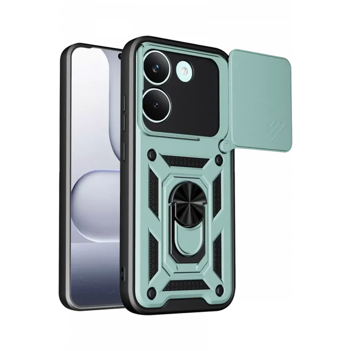 Mey İthalat®   Poco X8 Pro Pars Lens Yüzüklü Silikon - Yeşil