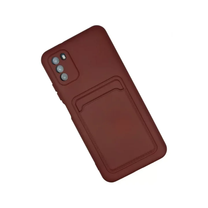 Mey İthalat®   Pocophone M3 Kılıf Kelvin Kartvizitli Silikon - Bordo