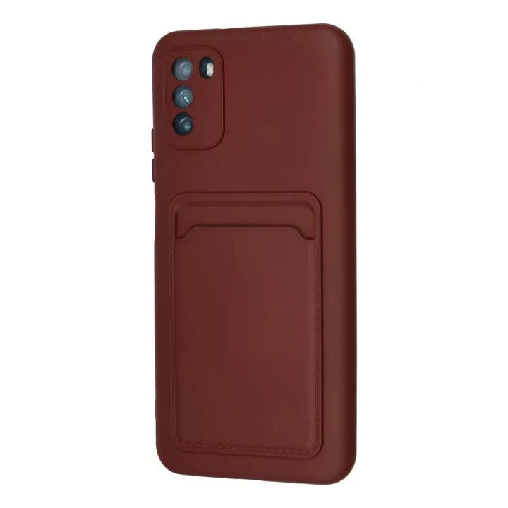 Mey İthalat®   Pocophone M3 Kılıf Kelvin Kartvizitli Silikon - Bordo