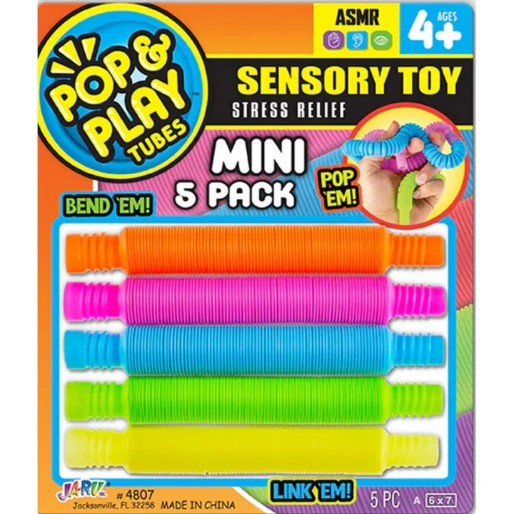 Mey İthalat® Pop & Play Tubes Duyusal Stres Oyuncağı  5li