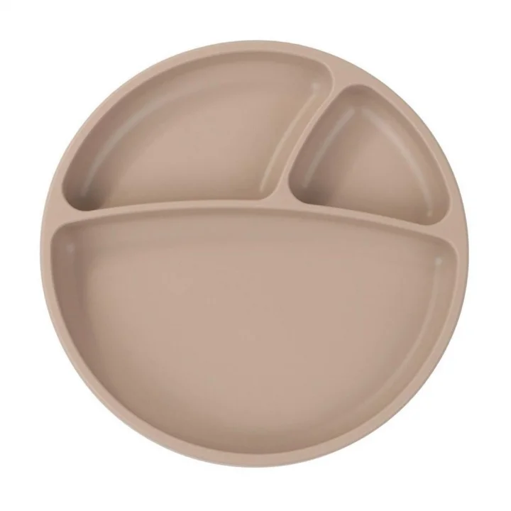 Mey İthalat®   Porsiyon Vakum Tabanlı Silikon Tabak Bubble Beige