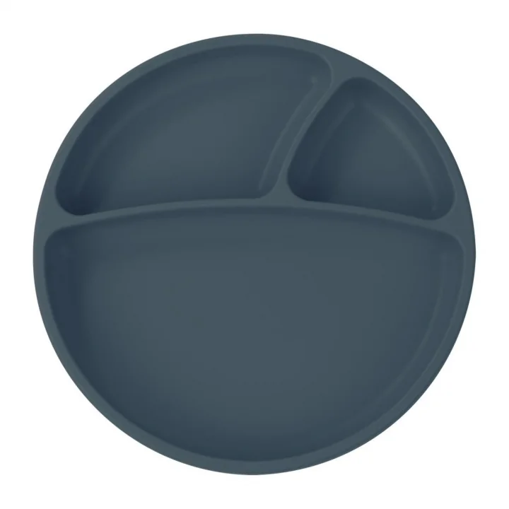 Mey İthalat®   Porsiyon Vakum Tabanlı Silikon Tabak Deep Blue