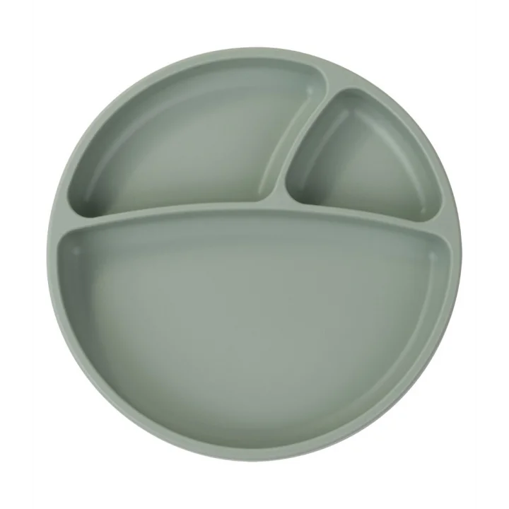 Mey İthalat®   Porsiyon Vakum Tabanlı Silikon Tabak River Green
