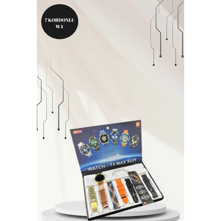 Mey İthalat® Powerbank Bluetooth Kulaklık Ve Akıllı Saat 7 Kordonlu Metal Kordon Plastik Kordon