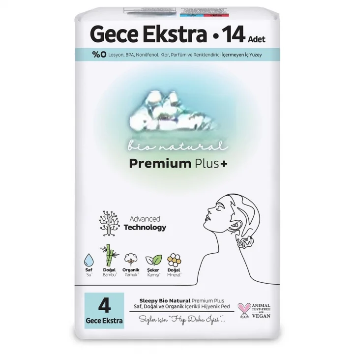 Mey İthalat® Premium Plus Gece Ekstra Ped 14 Adet