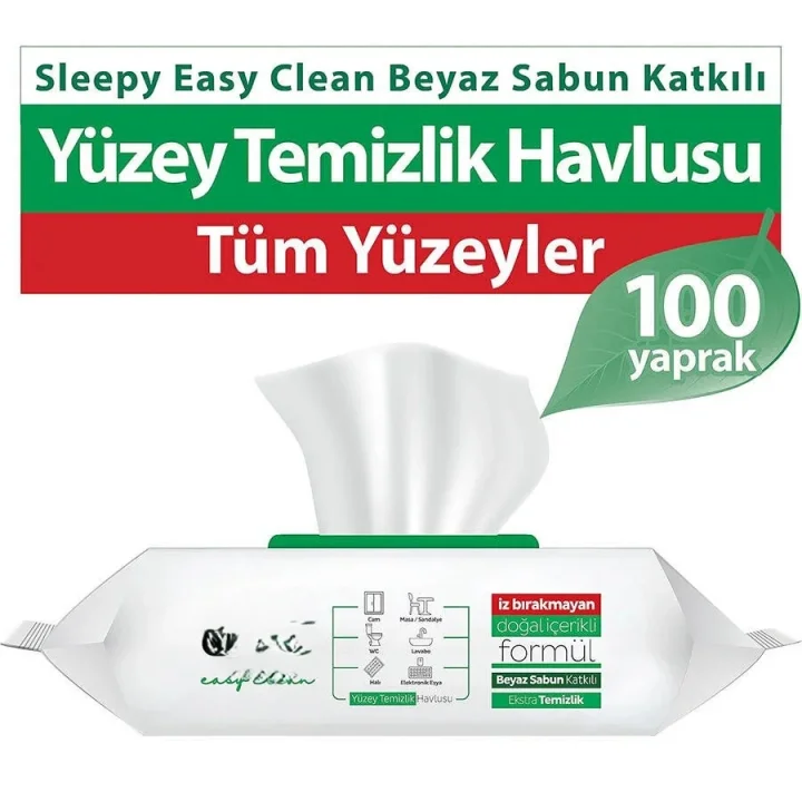 Mey İthalat® Premium Yüzey Temizlik Havlusu 100 Adet Beyaz Sabun
