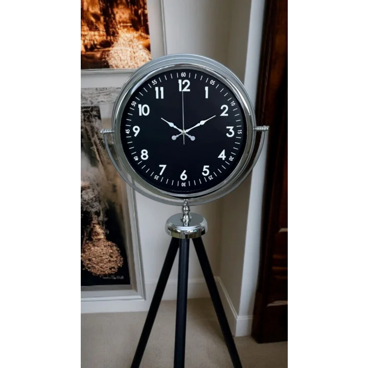 Mey İthalat® Prestige Krom Tripod Ayaklı Saat